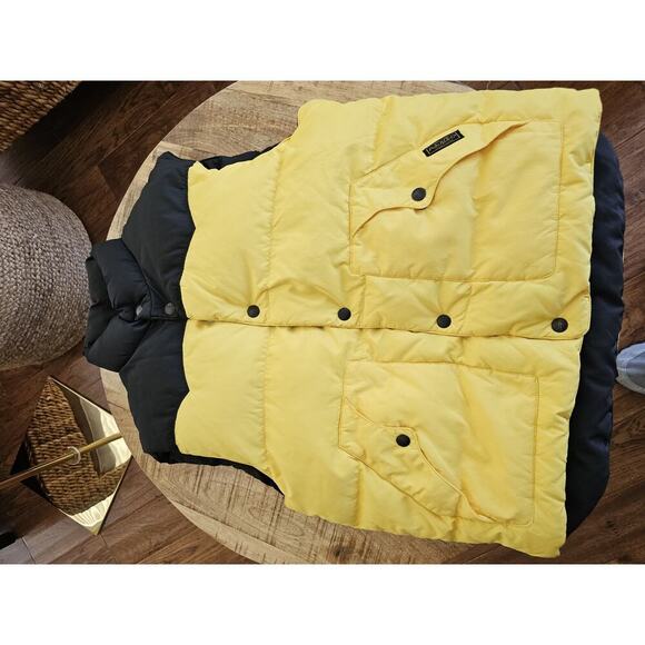 Vintage Polo Ralph Lauren Down Puffer Mens L Black Yellow Puffer Reversible - Picture 10 of 12